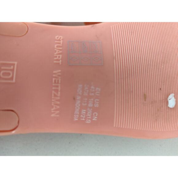 Stuart WEITZMAN sz 10 salmon sandal flip flop slide solid pink braided sawyer - Picture 6 of 9